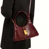 Moderna Bolso de Mano para Axila de Cuero con Cera de Aceite Retro de Gama Alta 2025 para Novia, Peinado de Boda, Madre, Uso Diario