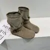 Botas western de lona y piel genuina para mujer, estilo otoño 2026, botas de plataforma de moda con aumento de altura interior, botas Martin de suela suave, botas de motociclista elegantes
