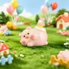 Nuevo accesorio de resina DIY de cerdito rosa lindo transfronterizo, colgante de llavero hecho a mano, decoración de escritorio para sala de estar