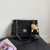 Bolso Acolchado Estilo Tweed con Cadena para Mujer 2025 Nuevo Bolso de Hombro Cruzado Retro de Piel Nobuck Gran Capacidad Bolso de Axila