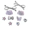 Venta caliente lindos accesorios de gato plateado con lazo accesorios para el cabello zapatos con agujeros pinza para el pelo material DIY al por mayor