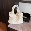 Bolsa Tejida Burbuja Fresca y Elegante 2025 Nueva Bolsa de Lazo Gran Capacidad Bolso de Hombro y Mano Bolso de Mujer Hecho a Mano