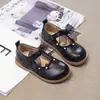 Zapatos de Princesa para Niñas Otoño 2025 Nuevos Zapatos Pequeños de Cuero para Niños Zapatos de Rendimiento para Niñas Zapatos Individuales de Bebé Bean para Niñas