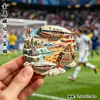 Ímãs de Geladeira de Madeira Comemorativos Populares da Copa do Mundo de 2026 Apresentando Marcos e Bandeiras dos EUA, Canadá e México