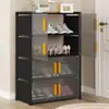 Zapatero simple para uso doméstico, zapatero de doble puerta, armario de almacenamiento interior multicapa, estante para zapatos de pasillo interior
