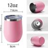 Amazon Taza de Cáscara de Huevo Interior Acero Inoxidable 304 Vino Tinto Pintura Arcoíris Taza Térmica Forma de U Barriga Grande Taza de Huevo Fabricante Venta al por Mayor