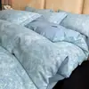 Ropa de cama de algodón cepillado grueso de cuatro piezas, edredón nórdico de algodón puro, sábana, juego de invierno de tres piezas
