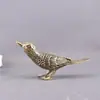 Figura de Ave Urraca de Latón Puro, Pájaro Grande Realista, Artesanía Decorativa Vintage para Escritorio Entrada, Adorno Hecho a Mano, Pieza de Exhibición para Mascota de Té