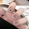 Parches de Manicura Hechos a Mano para Otoño e Invierno, Uñas Postizas, Uñas Largas, Blanqueamiento 10 Piezas de Uñas Portátiles Ojo de Gato de Cristal, Gama Alta