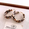 Pendientes de Plata con Estampado de Leopardo en Cuero Europeo y Americano, Geométricos Redondos en Forma de Gota de Agua, Pendientes Retro Personalizados, Pendientes de Nicho de Gama Alta para Mujer