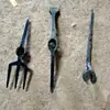 Herramientas de Construcción Manuales para Ferrocarril Limpieza de Balasto Rastrillo de Arrastre de Nueve Dientes Equipo de Construcción Crci Horquilla de Acero 233.1cm Pica de Carretera