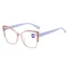 Gafas de Lectura Antiluz Azul Ojo de Gato de Moda Transfronterizas para Mujer Montura Grande Retro Estampado de Leopardo Gafas de Lectura HD de PC Gafas Florales Europeas y Americanas