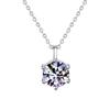 Colar de moissanite de prata esterlina S925 feminino simples luz luxo clássico quatro garras pingente clavícula corrente joias explosões ao vivo