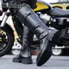 Botas Botas de Caña Alta para Hombre Botas de Trabajo Botas de Cuero para Ciclismo y Motocicleta Botas de Otoño Zapatos de Hombre Talla Grande Botas Impermeables