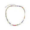 Collar para Clavícula Retro Colorido de Cuentas Pequeñas Conectadas con Cuerda Trenzada Conexión Creativa de Perlas Cubano Barroco Simple Geométrico