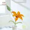 Produto acabado feito à mão: Flor de lírio artificial de alta qualidade feita de fio, haste única, perfeita como presente para o Dia dos Professores, flor de fio trançado