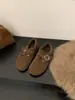 Novo Estilo de Inverno Birkenstock de Veludo com Solado Macio para Mulheres, Birkenstock Preguiçoso com Solado Plano, Sapatos Retro Feijão, Sapatos Quentes de Algodão