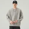 Sudadera pesada de hombre estilo americano, nuevo jersey primavera/otoño 2026, chaqueta casual versátil, camiseta básica casual para jóvenes