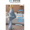 Jeans de Mezclilla Desgastada con Parches Laterales Inspirados en Diseñador para Mujer, Verano 2026, Delgados de Corte Holgado, Favorecedores de la Figura, Pantalones de Pierna Ancha hasta el Suelo