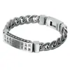 Atacado joias de moda em prata de lei 925 pulseira masculina de estudante em prata tailandesa personalizada corrente de prata com o clássico mantra budista de seis palavras