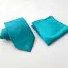 Conjunto de Gravata Masculina de 8cm Amarrada à Mão com Lenço de Bolso Liso Quadrado Pequeno, Terno de Uma Cor, Traje Formal de Negócios