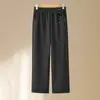 Calça Casual Reta Elegante com Cintura Elástica Confortável para Mães 2026 Outono Novo Cintura Alta para Mulheres de Meia-Idade e Idosas Tamanho Grande