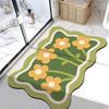 Alfombra de barro de diatomeas con dibujos de flores lindas transfronterizas para baño, cocina, alfombra de suelo antideslizante, absorbente y de secado rápido
