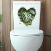 Fun-M599 Personalizado Rasgado Planta Verde Folha de Tartaruga Banheiro Vaso Sanitário Embelezamento Decoração Adesivo de Parede Autoadesivo