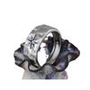 Anillo de plata S925 con diseño de nicho de apertura hecho a mano para mujer, con diseño de estrella y borde cruzado.