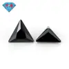 Huagang Gems 5A Zircón Negro Triangular de Ángulo Recto Piedra Suelta, Gema Artificial Cz Triangular de Fondo Puntiagudo