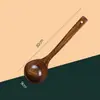 Cucharón de sopa, cuchara de madera, cucharón de sopa grande para uso doméstico, cuchara grande para servir sopa, cuchara para gachas de mango largo, cuchara de madera vintage, juego de cocina estilo japonés