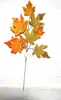 Ramas de Hojas de Arce Artificiales en Colores Otoñales, Decoraciones de Hojas de Arce para el Hogar, Decoraciones de Navidad