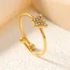Anillo de Acero de Titanio Anillo de Mariposa Anillo para Dedo Índice que No se Desvanece para Mujeres Elegante de Moda Nuevo Modelo Que No se Desvanece Prueba Real Anillo Calificado Transfronterizo