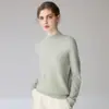 Suéter clásico de cachemira de cuello medio alto para otoño e invierno para mujer, nuevo modelo 2026, suave y amigable con la piel, cálido y suave, top básico de color liso