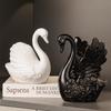 Un Par de Adornos de Cisne para la Sala de Estar, la Vinoteca, la Entrada, el Mueble de TV, el Aparador; Decoraciones Cerámicas de Alta Gama, Puramente Hechas a Mano