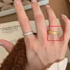 Anillo de Plata Liso Coreano Leiluo para Mujer, No se Desvanece, Anillo Minimalista de Nicho Estilo Ins, Chapado en Cobre con Plata
