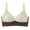 Oferta Especial Sujetador Levanta Busto Estilo Francés, Copa Triángulo Sexy, Estilo Delgado, Bloqueo de Color Melard, Sujetador con Copa Fija para Mujer