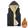 Talla Europea Chaleco con Capucha Transfronterizo Hombre 2025 Otoño Invierno Nuevo Cálido Engrosado Forrado de Terciopelo Chaleco Hombre Talla Grande Chaleco de Algodón