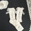 Novas meias de cano médio vazadas com strass e laço doce, meias da moda feminina, meias largas de celebridade da internet mais vendidas para primavera-verão
