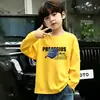 Camiseta de manga larga de algodón puro para niños 2026 primavera y otoño camiseta de dibujos animados para niños niño pequeño bebé moda camiseta básica