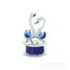 Cisne de Jade Blanco Transfronterizo con Diamante Decoración de Cristal para Coche Decoración de Escritorio para Sala de Estar Regalo de Tanabata Artesanía Creativa Regalo