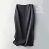 Falda Larga de Satén Sedoso con Abertura, Adelgazante y Favorecedora, Nueva Falda de Línea A para Mujer Primavera/Verano con Cintura Elástica y Diseño de Cola de Pez