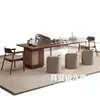 Mesa de Té Isla de Estilo Chino de Alta Gama Nueva Madera de Nogal Negro Norteamericano Mesa de Té de Oficina con un Toque de Lujo Ligero y Moderno de Alta Gama