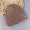 Gorro de punto con vuelta para mujer, gorro de lana informal con bordado de letras, cálido, protector solar y frío, para otoño e invierno, nuevo
