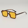 Gafas de Sol Rectangulares de Doble Puente Retro Europeas y Americanas para Hombres y Mujeres Tendencia Chicas Calientes en Línea Celebrante Gafas de Sol Lisas Gafas de Sol Cóncavas
