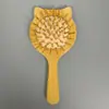 En Stock Gato de Dibujos Animados Bambú Cojín de Aire Peine Antiestático Niños Niñas Cojín de Aire Masaje Peine de Maquillaje Peine Portátil para el Cuidado del Cabello