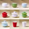 Taza de Té Pequeña de Cerámica de Color Sólido Fresco, Taza Individual para Uso Doméstico, Exquisita Taza para Degustación de Té, Taza de Té de Alto Valor para Juego de Té Kung Fu