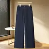Calça Jeans Mom de Perna Reta Primavera e Outono 2026 Nova Cintura Alta Casual para Mulheres de Meia-Idade e Idosas Calças Largas Jeans com Forro de Veludo Outono e Inverno