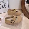 Zapatos Birkenstock de plataforma gruesa para mujer que aumentan la altura, nuevos súper populares zapatos Mary Jane Otoño-Verano 2026, mocasines y zapatos de gamuza más vendidos