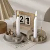Porta incienso redondo de flor de amapola, estrella, luna, base para vela, molde de silicona, portavelas de aromaterapia, adorno, molde de yeso